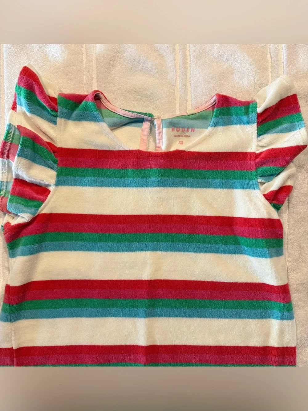 Boden Coastal Striped Two Piece Matching Set Pink Green White XS\2
